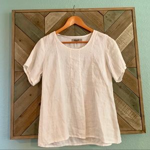 Flax 100% Linen White Blouse